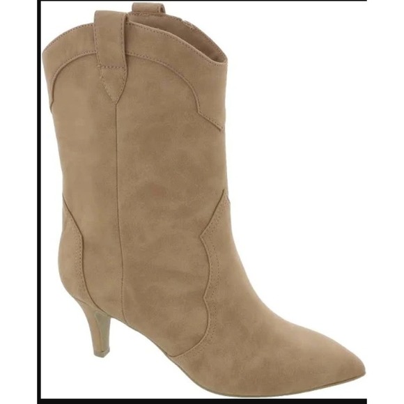Dolce Vita Womens Tan Heeled Pointed Toe Cowboy Western Ankle Boots 7.5 NEW - Picture 1 of 5